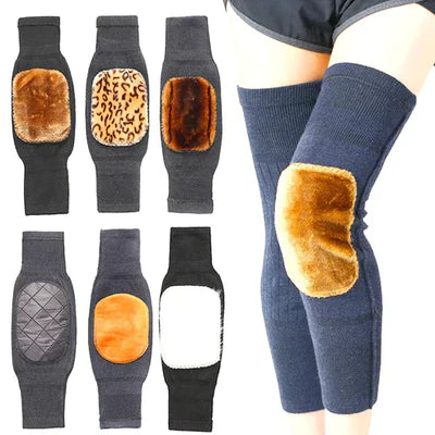 Unisex Cashmere Wool Knee Brace Pads – Winter Thermal Warmers & Velvet Knee Protectors for Men and Women